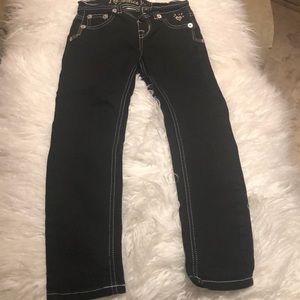 Justice Size 7R black straight leg jeans